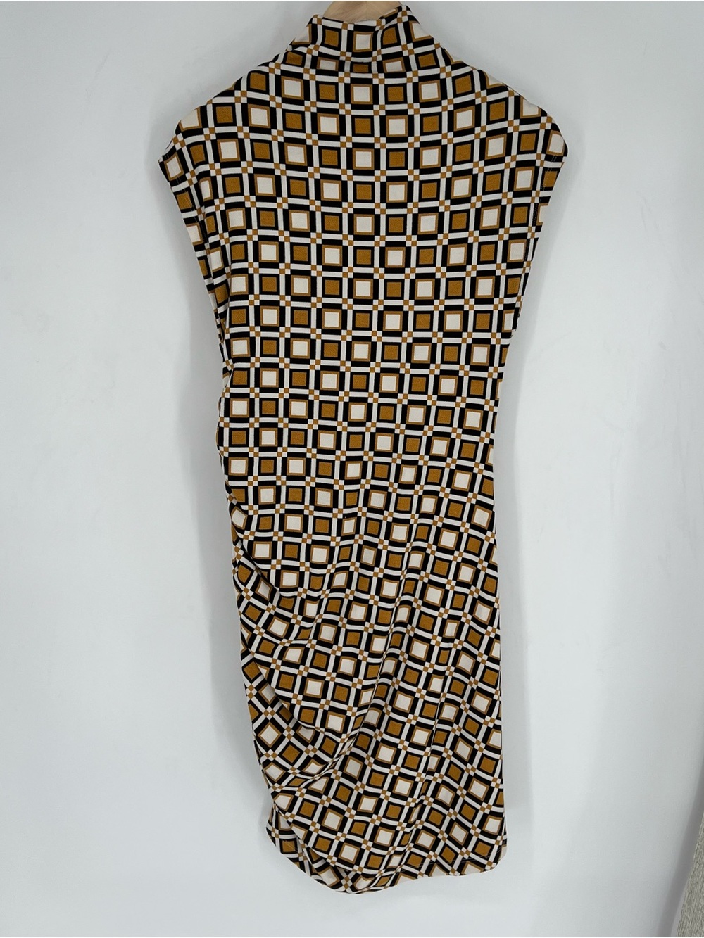 NEW Anthropologie Maya Ruched Cowl-Neck Dress Midi Printed Mini Edition Retro - Picture 11 of 11